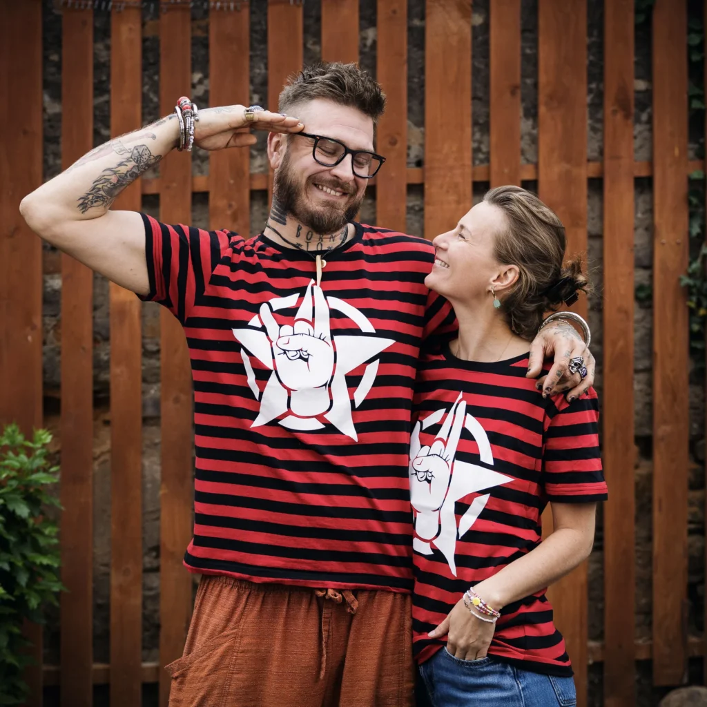 EKOtričko PRUHY ČERVENÉ - UNISEX