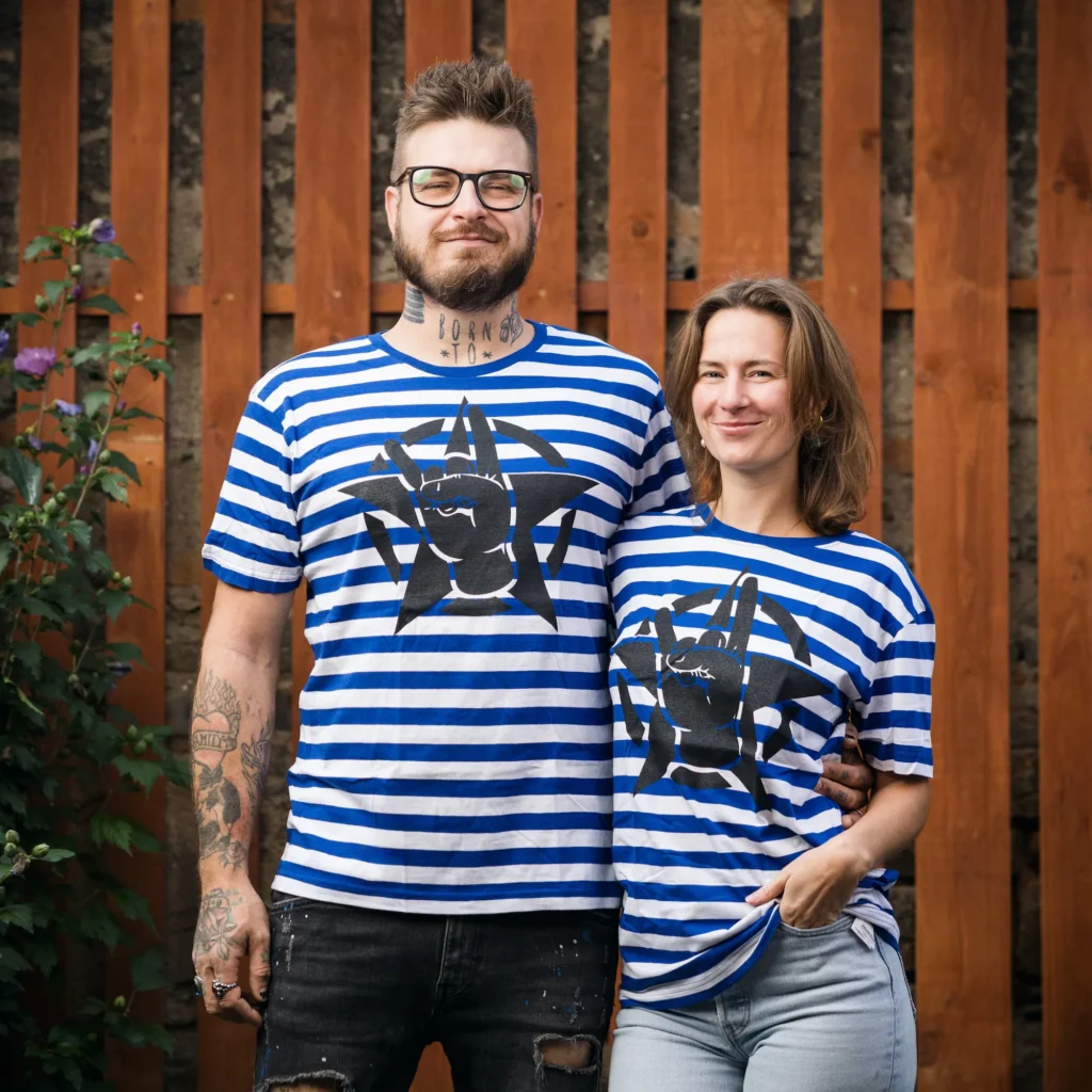 EKOtričko PRUHY MODRÉ - UNISEX