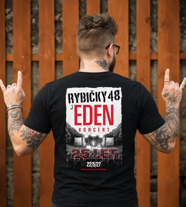 Tričko JEDEN KONCERT – Pánské černé