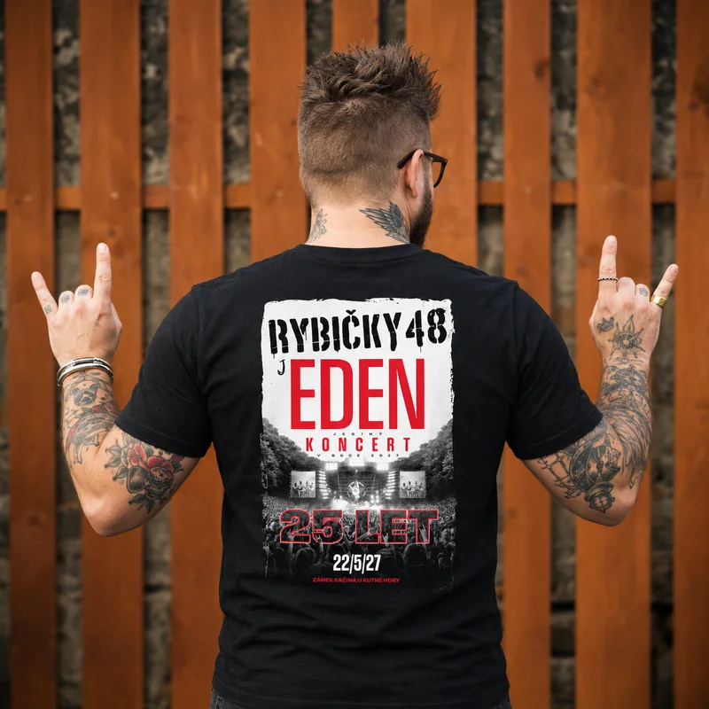 Tričko JEDEN KONCERT – Pánské černé